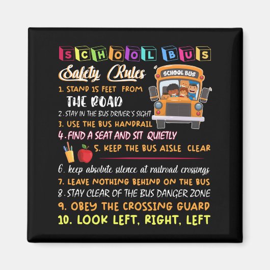 学校バスの安全規定 マグネット (正面)