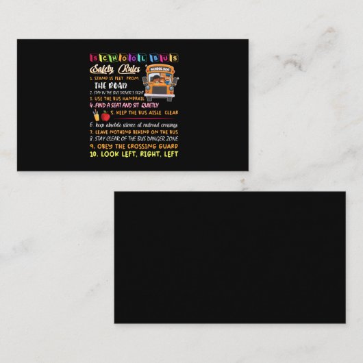 学校バスの安全規定 名刺 (正面/裏面)