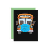 学校バスの運転手の顔マスク 面白いコスチューム クリスマス ノートカード (正面/裏面インサイチュ)