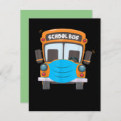 学校バスの運転手の顔マスク 面白いコスチューム クリスマス ノートカード (正面/裏面)