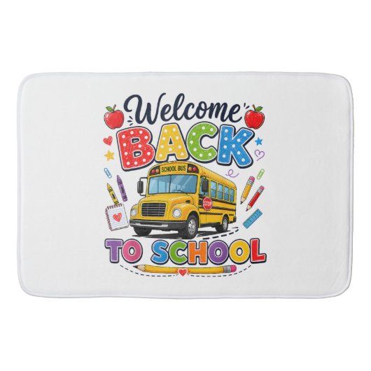 学校バス運転手 初日のウェルカムバック バスマット (正面)