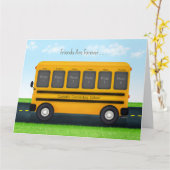 学校バス6 フォトフレーム カスタム ベスト フレンズ カード (黄色い花)