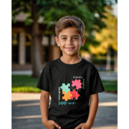 学校パズルレベル100日の子供 Tシャツ