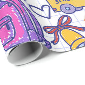 学校パターン ラッピングペーパー (ロールコーナー)