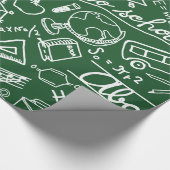 学校パターン ラッピングペーパー (角)