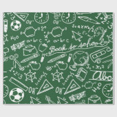 学校パターン ラッピングペーパー (フラット)