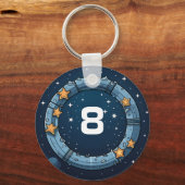 学校パーソナライズされたの冒険のためのロケットのキーチェーン キーホルダー (裏面)