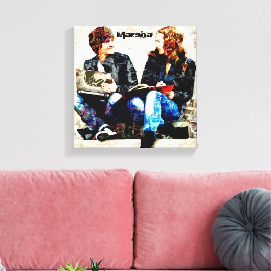 学校パーソナライズされたをテーマにした十代のコラージュ キャンバスプリント (インサイチュ (リビング))