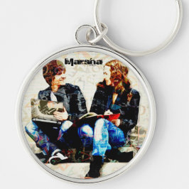 学校パーソナライズされたをテーマにした十代のコラージュ キーホルダー