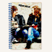 学校パーソナライズされたをテーマにした十代のコラージュ ノートブック (正面)