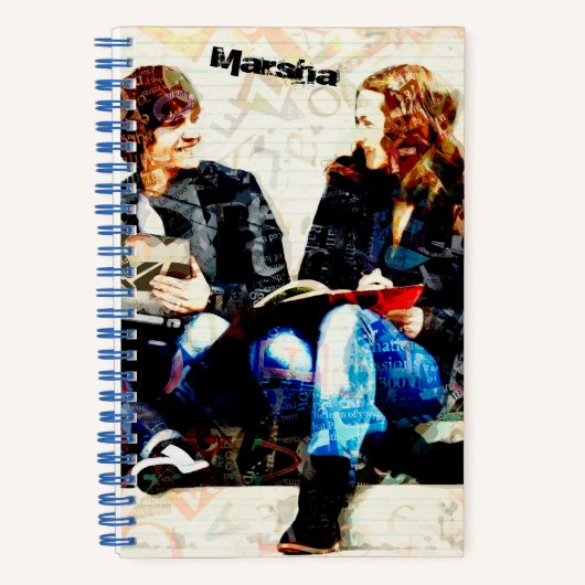 学校パーソナライズされたをテーマにした十代のコラージュ ノートブック (正面)