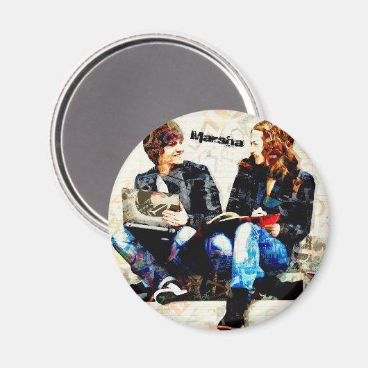 学校パーソナライズされたをテーマにした十代のコラージュ マグネット (正面/裏面)