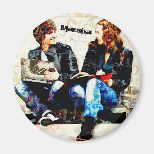 学校パーソナライズされたをテーマにした十代のコラージュ マグネット (正面)