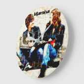 学校パーソナライズされたをテーマにした十代のコラージュ ラージ壁時計 (傾斜)