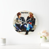 学校パーソナライズされたをテーマにした十代のコラージュ ラージ壁時計 (ホーム)