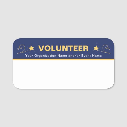 学校パーソナライズされたイベント職員ボランティア 名札 (正面)