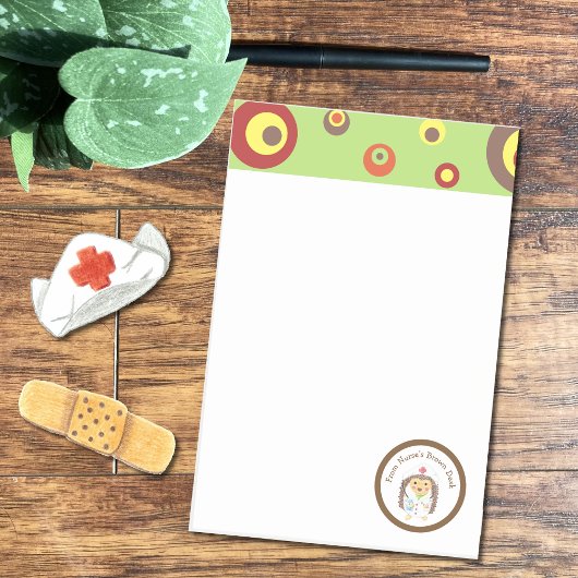 学校パーソナライズされたナース漫画ハリネズミのノート ポストイット