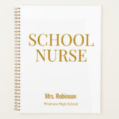 学校パーソナライズされたナース金ゴールドスクリプト プランナー手帳 (正面)