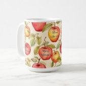 学校パーソナライズされた先生アップルマグ コーヒーマグカップ (正面左)