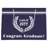 学校パーソナライズされた及び大学の卒業 ラージペーパーバッグ (正面)