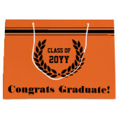 学校パーソナライズされた及び大学の卒業 ラージペーパーバッグ (正面)