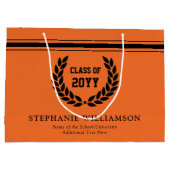 学校パーソナライズされた及び大学の卒業 ラージペーパーバッグ (裏面)