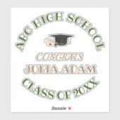 学校パーソナライズされた大学卒業お祝い シール (シート)