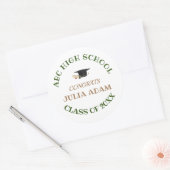 学校パーソナライズされた大学卒業お祝い ラウンドシール (封筒)