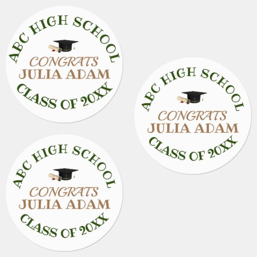 学校パーソナライズされた大学卒業お祝い ラベル (グループ)