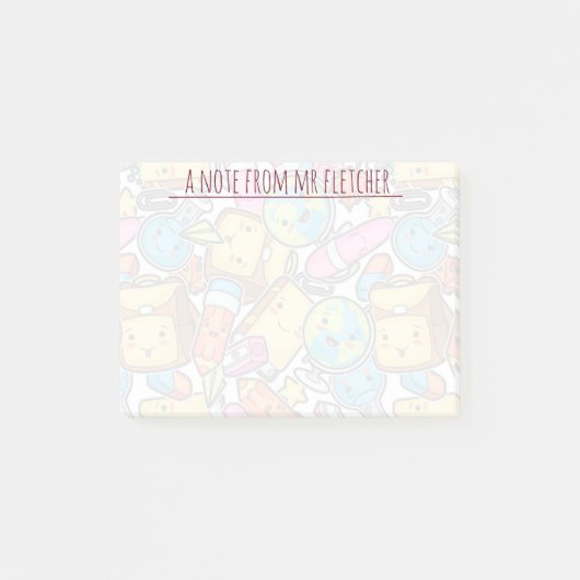 学校パーソナライズされた用品のパターン ポストイット (正面)