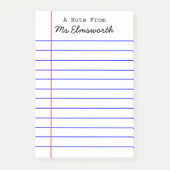 学校パーソナライズされた紙デザイン-先生ギフト ポストイット (正面)