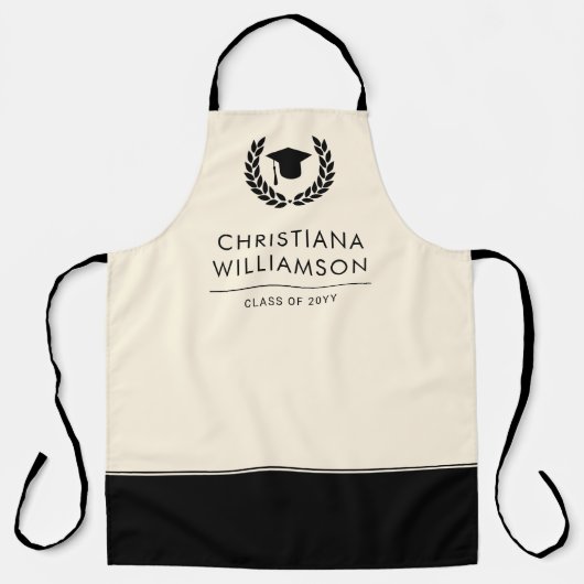 学校パーソナライズされた・大学の卒業エレガント エプロン (正面)