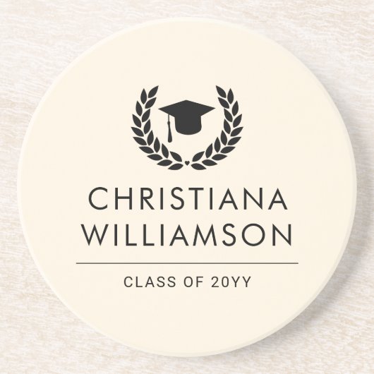 学校パーソナライズされた・大学の卒業エレガント コースター (正面)
