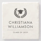 学校パーソナライズされた・大学の卒業エレガント ストーンコースター (正面)