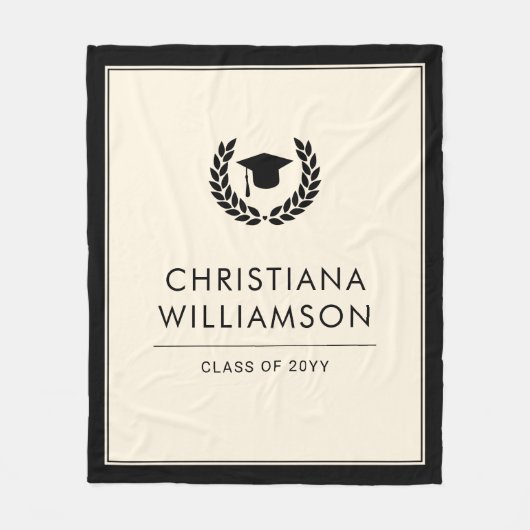 学校パーソナライズされた・大学の卒業エレガント フリースブランケット (正面)