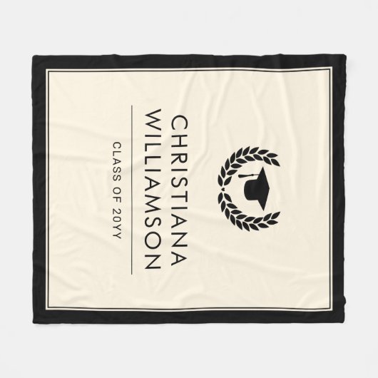 学校パーソナライズされた・大学の卒業エレガント フリースブランケット (正面(横))