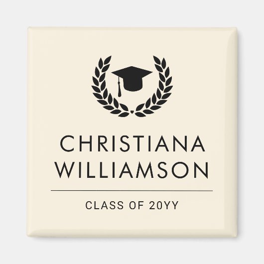 学校パーソナライズされた・大学の卒業エレガント マグネット (正面)