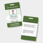 学校プロフェッショナル従業員フォトバーコード名 バッジ (正面＆裏面)