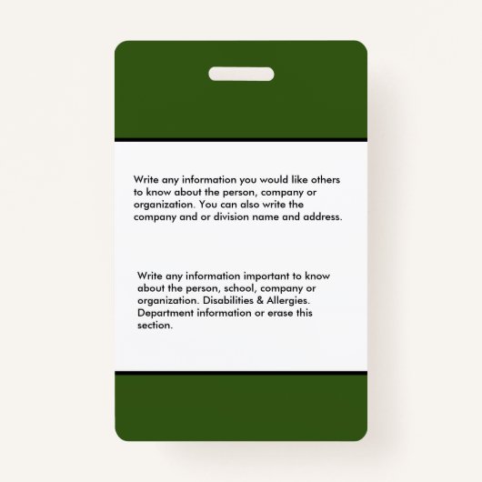 学校プロフェッショナル従業員フォトバーコード名 バッジ (裏面)