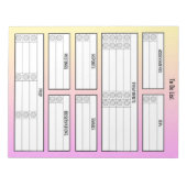 学校ベースのセラピストTo-Doリスト（ピンクと黄色） ノートパッド (正面)