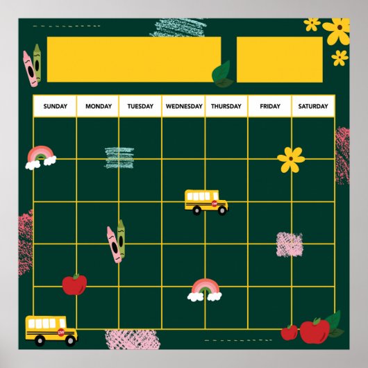 学校メモリ先生教室カレンダーポスター ポスター (正面)