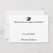 学校モダンミニマルの卒業を個人設定で行う サンキューカード (裏面)