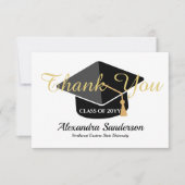 学校モダンミニマルの卒業を個人設定で行う サンキューカード (正面)