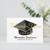 学校モダンミニマルの卒業を個人設定で行う サンキューカード (スタンド正面)