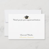 学校モダンミニマルの卒業を個人設定で行う サンキューカード (裏面)