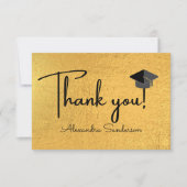 学校モダンミニマルの卒業を個人設定で行う サンキューカード (正面)