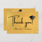 学校モダンミニマルの卒業を個人設定で行う サンキューカード (正面/裏面)