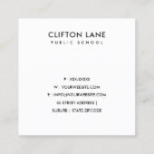 学校モダン先生油絵を描手描きリンゴ スクエア名刺 (裏面)