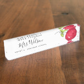 学校モダン先生油絵を描手描きリンゴ デスクネームプレート (側面)