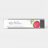 学校モダン先生油絵を描手描きリンゴ デスクネームプレート (正面)